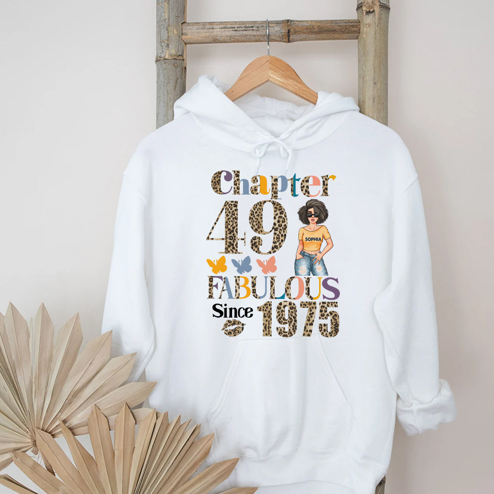 Chapter 49, Fabulous Since 1975 49th Birthday Unique T Shirt For Woman, Custom Birthday Shirt, Her Gifts For 49 Years Old , Turning 49 Birthday Cotton Shirt - YPT-HCT