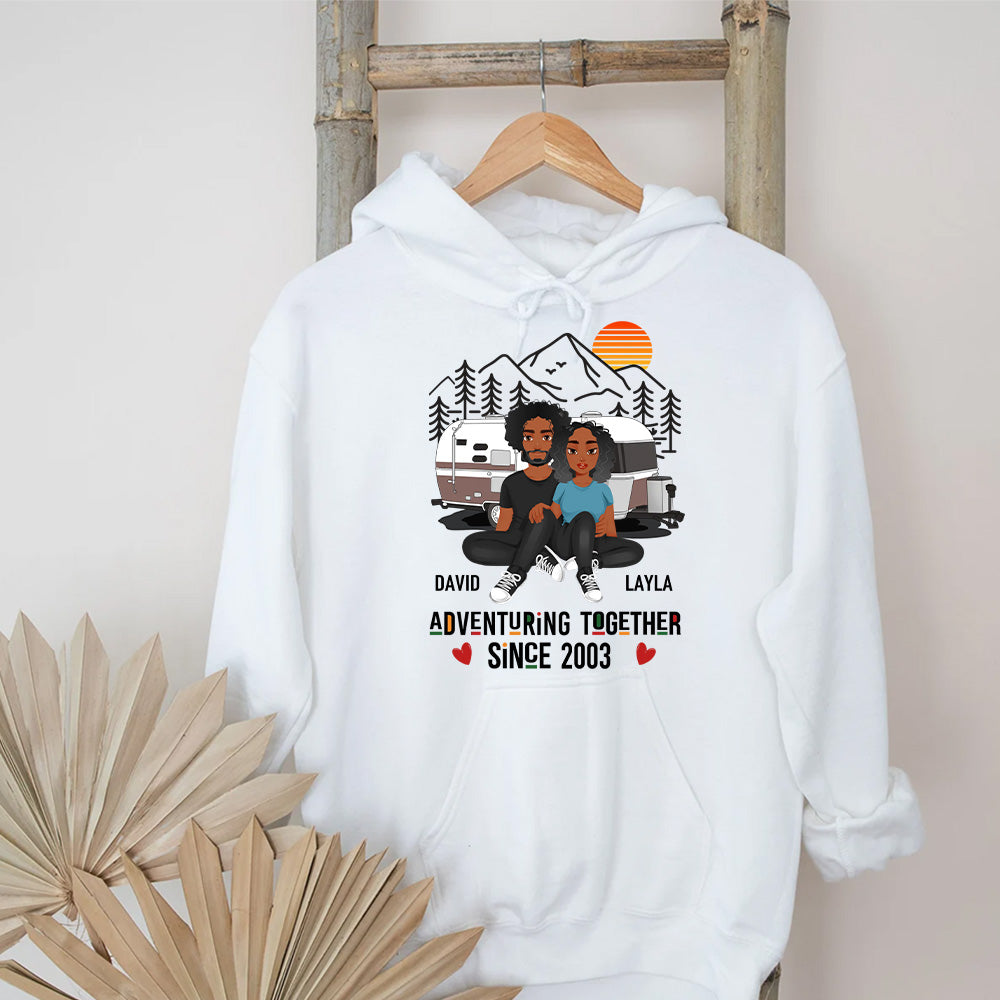 Adventuring Together Since Shirt, Custom T Shirt - Camping Couple Shirt, Camping Lover , Couple Gift