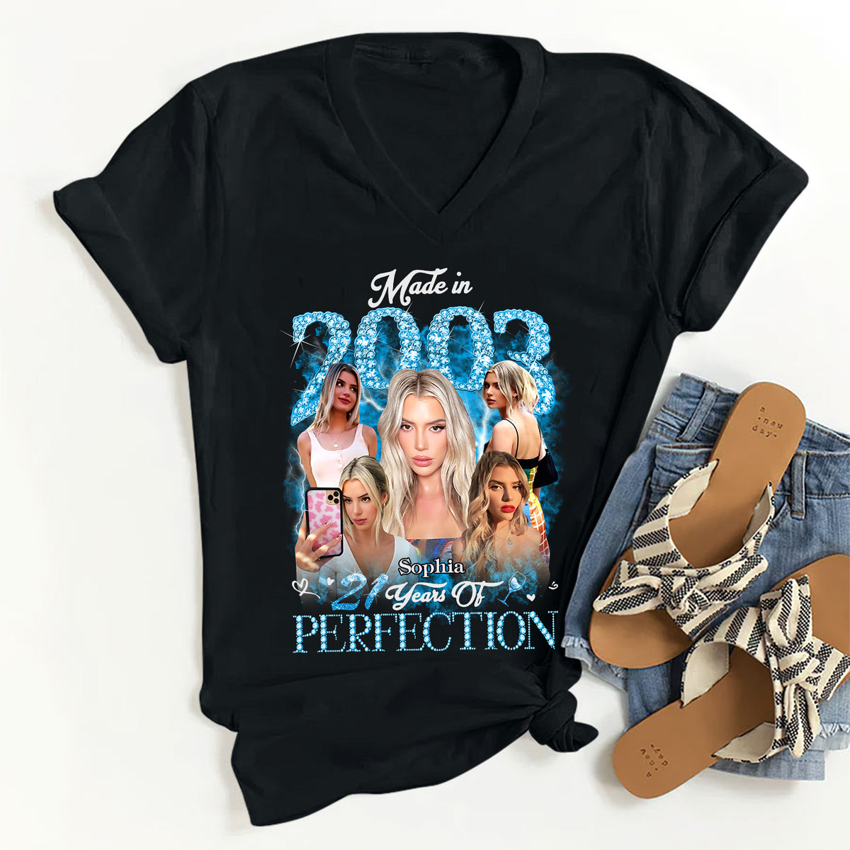 21st Birthday Shirts, Custom Birthday Shirts, Turning 21 Shirt, Gifts For Women Turning 21, 21 And Fabulous Shirt, 2003 Shirt, 21st Birthday Shirts For Her-YPT-TLT