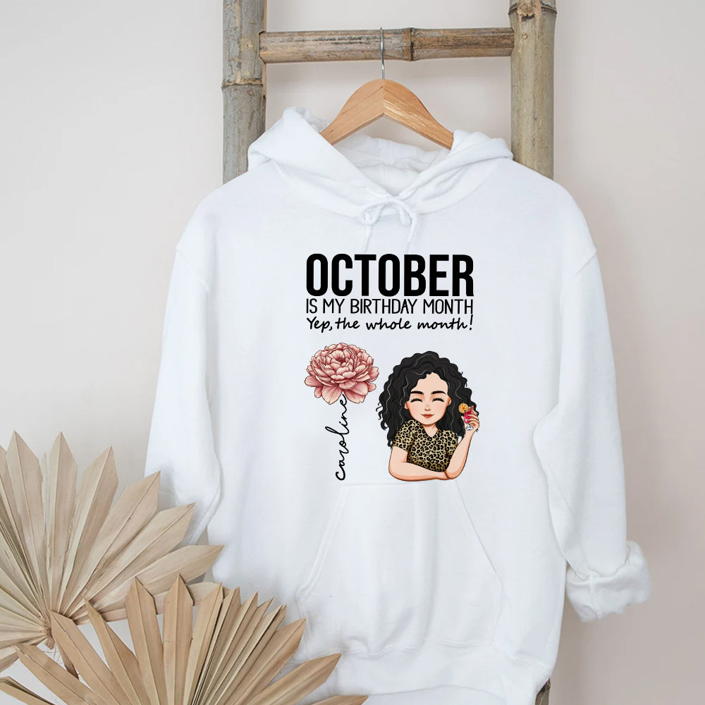 Personalized October Birthday Shirt, Custom Birthday Shirt, Queens are Born In October, October Birthday Shirts For Woman, October Birthday Gifts-YPT-TLQ