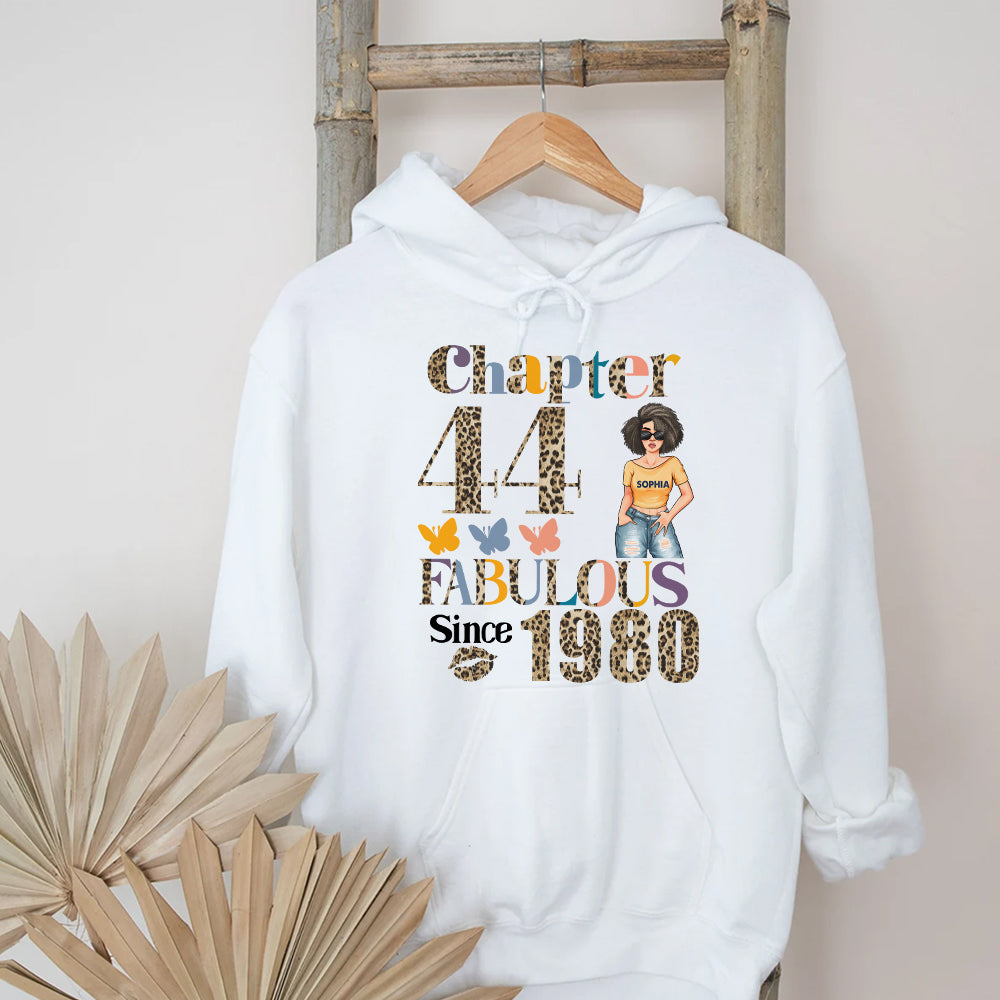 Chapter 44, Fabulous Since 1980 44th Birthday Unique T Shirt For Woman, Custom Birthday Shirt, Her Gifts For 44 Years Old , Turning 44 Birthday Cotton Shirt - YPT-HCT
