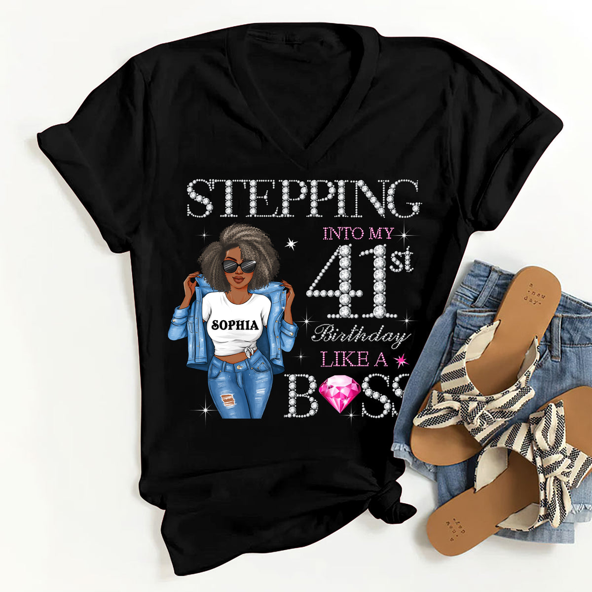 41st Birthday Shirts, Custom Birthday Shirts, Turning 41 Shirt, Gifts For Women Turning 41, 41st Birthday Shirts For Her-YPT-HMT