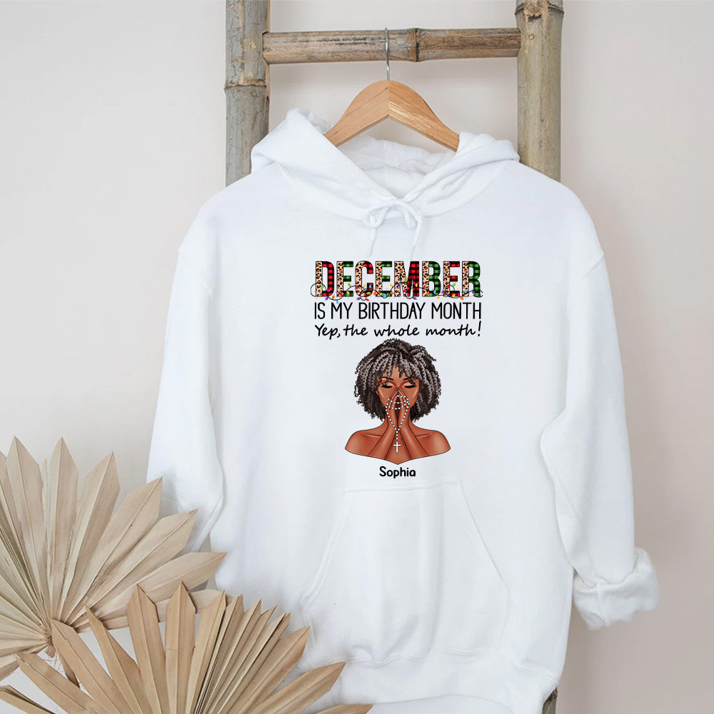 Custom December Birthday Shirt For Woman, Queens Are Born In December Gifts, Melanin Afro Woman Shirt, Black Girl Tee, Afro Queen Gift