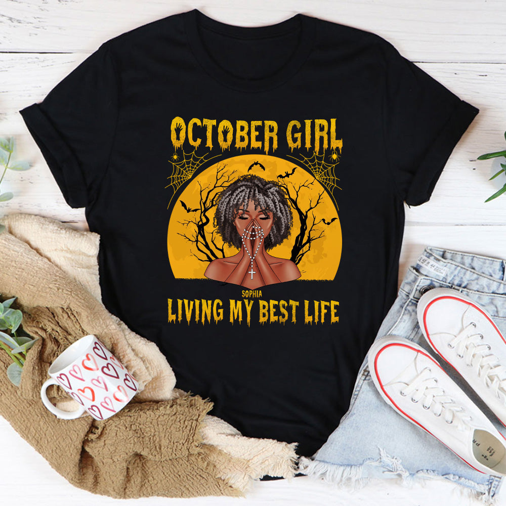 October Birthday Shirt, Custom Birthday Shirt, Queen Was Born In October Birthday Shirts For Woman