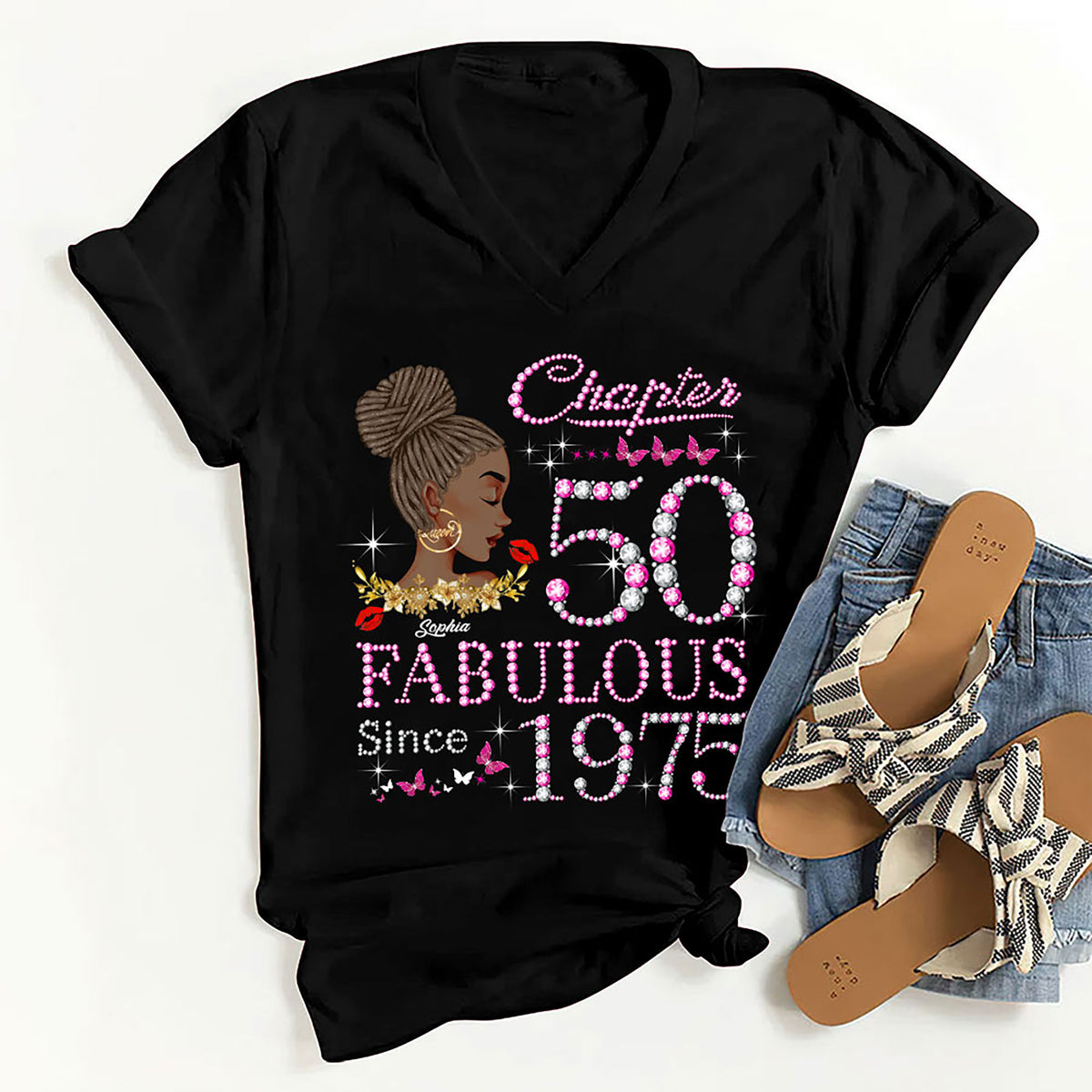 50th Birthday Shirts For Her, Personalised 50th Birthday Gifts, 1975 T Shirt, 50 And Fabulous Shirt, 50th Birthday Shirt Ideas, Gift Ideas 50th Birthday Woman -YPT-HMT