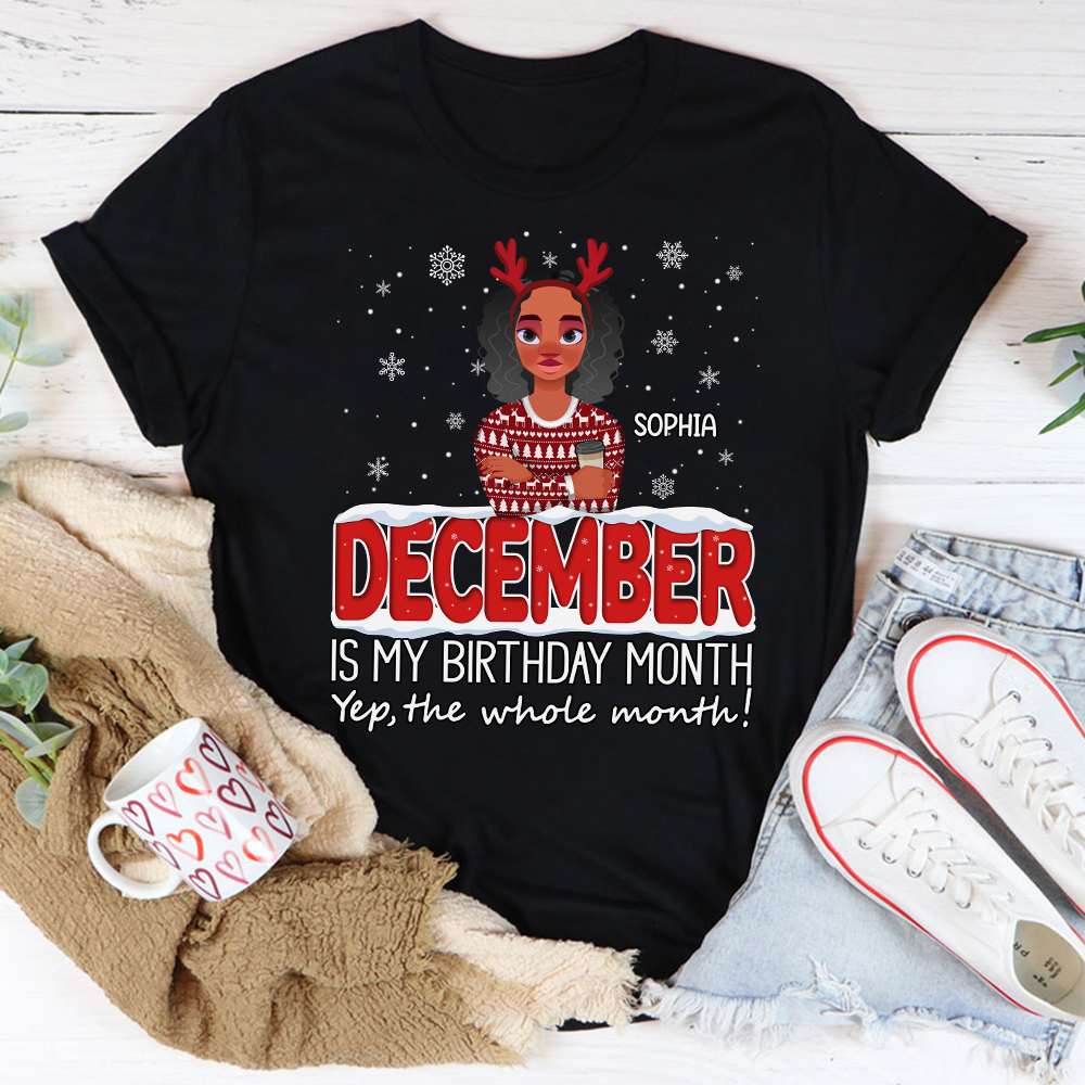 December Birthday Shirt, Custom Birthday Shirt, Queen Was Born In December Birthday Shirts For Woman