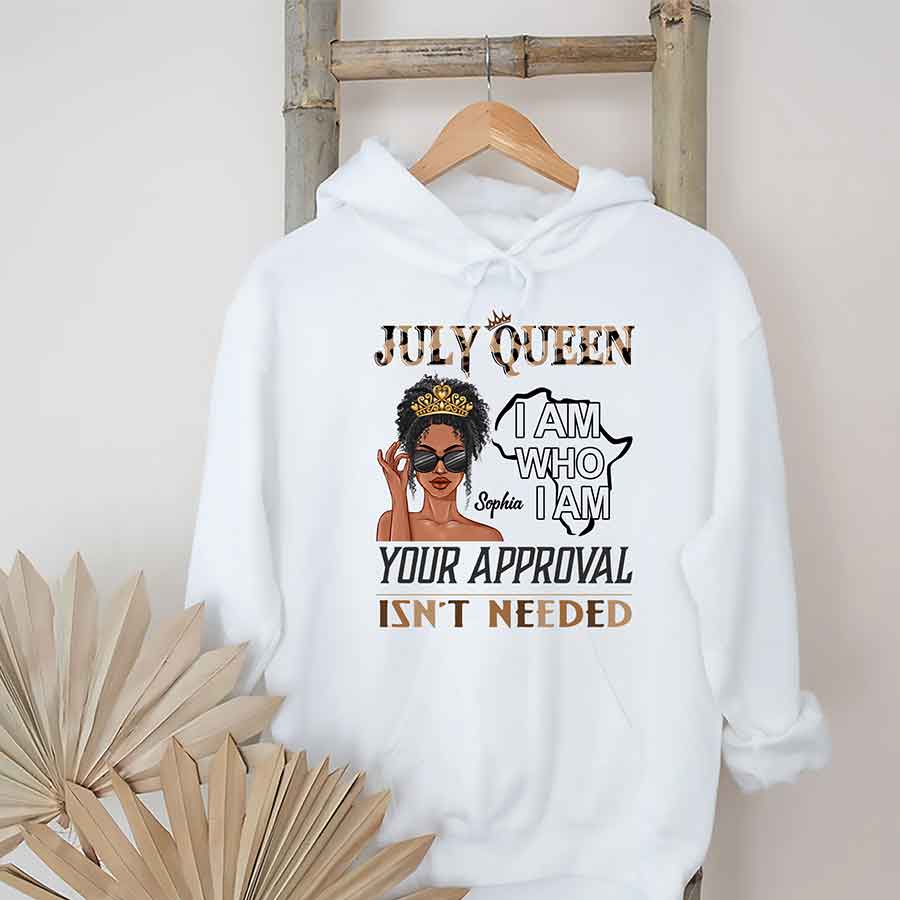 Custom July Birthday Shirt For Woman, Queens Are Born In July Gifts, Melanin Afro Woman Shirt, Black Girl Tee, Afro Queen Gift-YPT-ALK