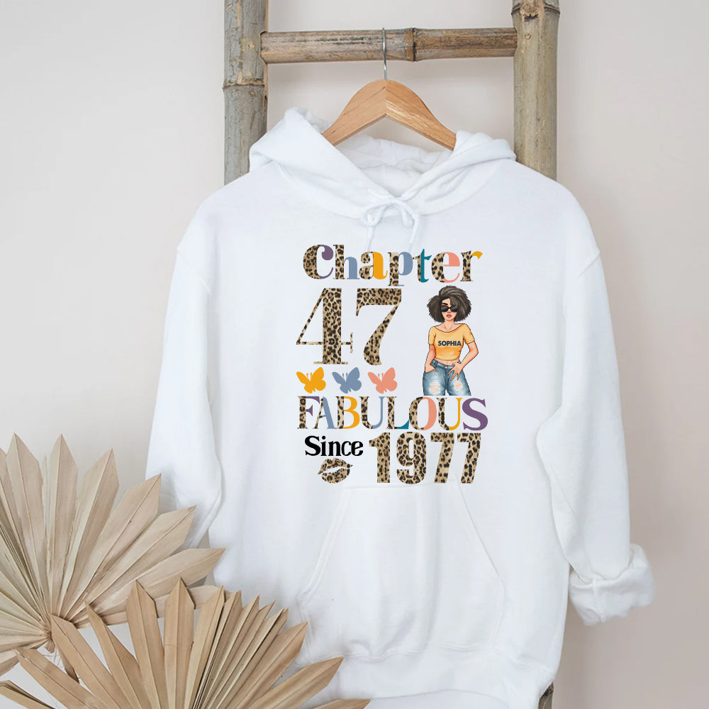 Chapter 47, Fabulous Since 1977 47th Birthday Unique T Shirt For Woman, Custom Birthday Shirt, Her Gifts For 47 Years Old , Turning 47 Birthday Cotton Shirt - YPT-HCT