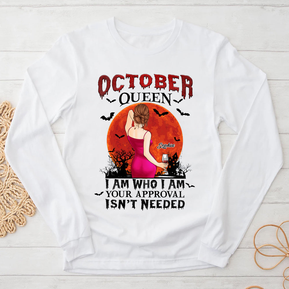 Personalized October Birthday Shirt, Custom Birthday Shirt, Queens are Born In October, October Birthday Shirts For Woman, October Birthday Gifts-YPT-TLQ