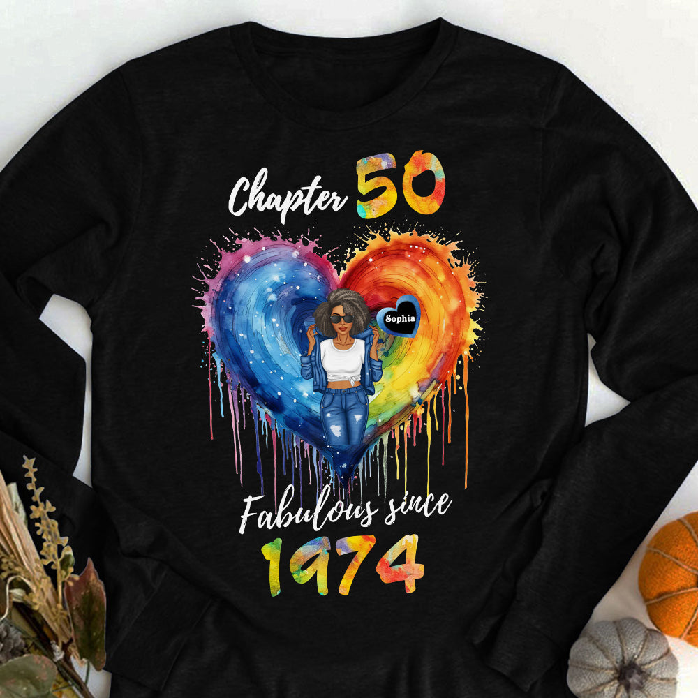 Chapter 50, Fabulous Since 1974 50th Birthday Unique T Shirt For Woman, Her Gifts For 50 Years Old , Turning 50 Birthday Cotton Shirt - ALK