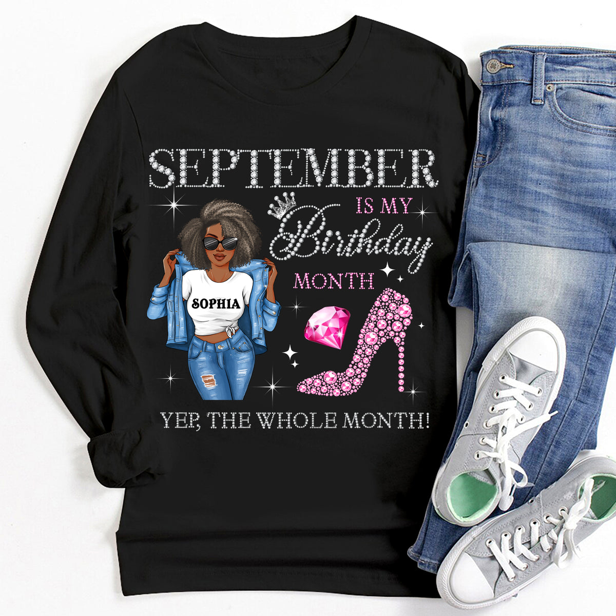 September Birthday Shirt, Custom Birthday Shirt, Queens Born In September, September Birthday Shirts For Woman, September Birthday Gifts, September Is My Birthday Month, Yep The Whole Month-YPT-HMT