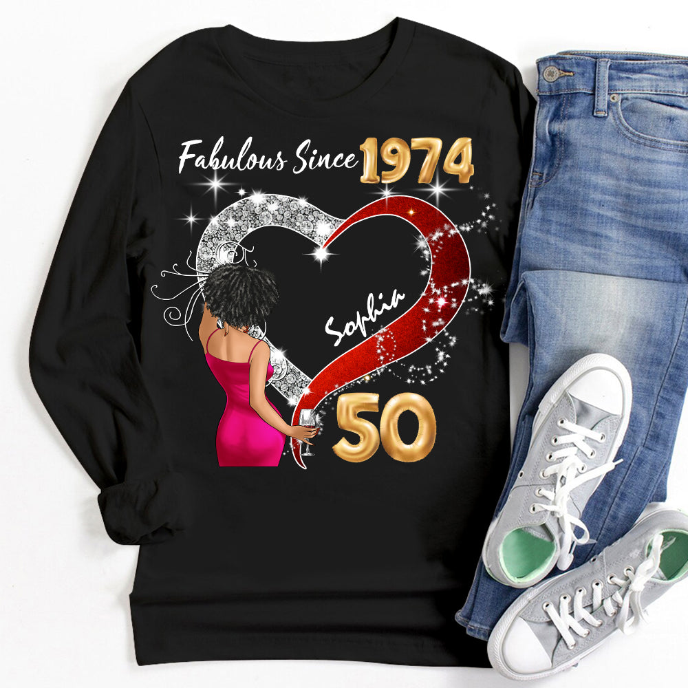 Chapter 50, Fabulous Since 1974 50th Birthday Unique T Shirt For Woman, Her Gifts For 50 Years Old , Turning 50 Birthday Cotton Shirt - HMT