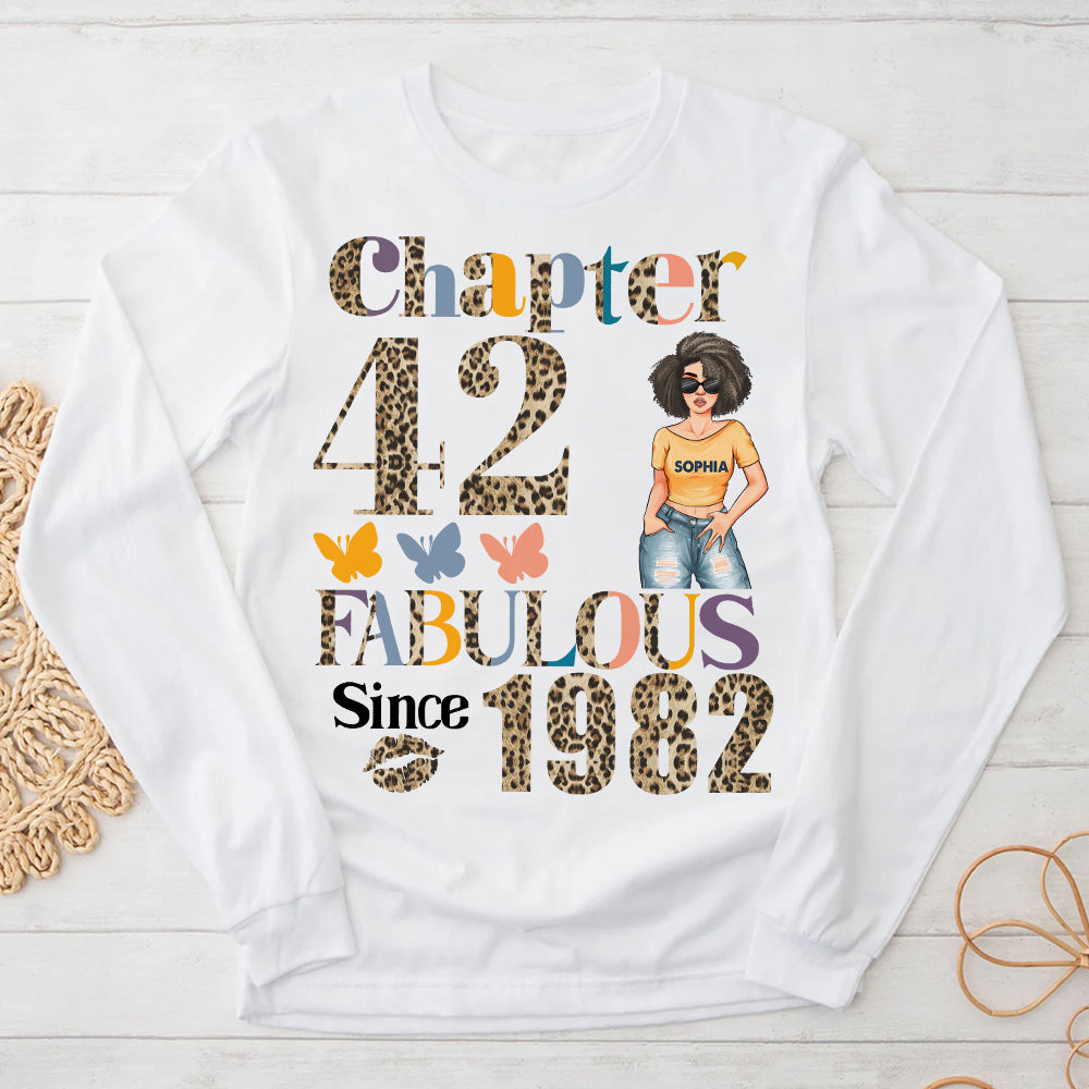 Chapter 42, Fabulous Since 1982 42nd Birthday Unique T Shirt For Woman, Custom Birthday Shirt, Her Gifts For 42 Years Old , Turning 42 Birthday Cotton Shirt - YPT-HCT