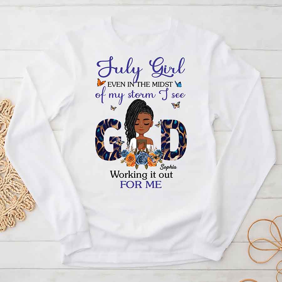 Custom July Birthday Shirt For Woman, Queens Are Born In July Gifts, Melanin Afro Woman Shirt, Black Girl Tee, Afro Queen Gift-YPT-ALK