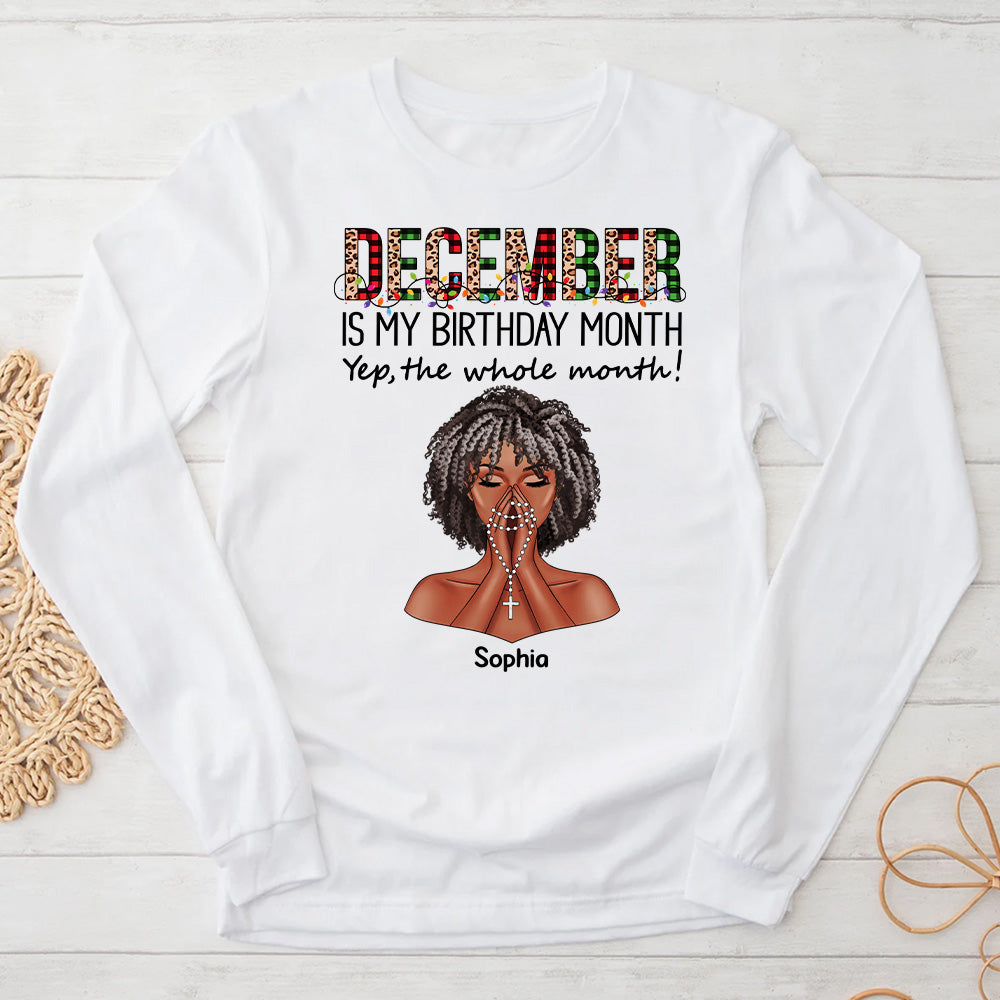 Custom December Birthday Shirt For Woman, Queens Are Born In December Gifts, Melanin Afro Woman Shirt, Black Girl Tee, Afro Queen Gift
