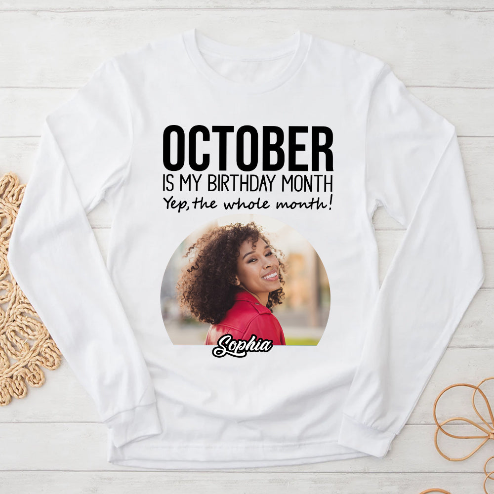 Custom Photo 50&#39;s Birthday Shirt, 50th Birthday Unique T Shirt For Woman, Custom Birthday Shirt, Her Gifts For 50 Years Old, Custom Picture Tee, Personalized Birthday Shirt-YPT-TLQ