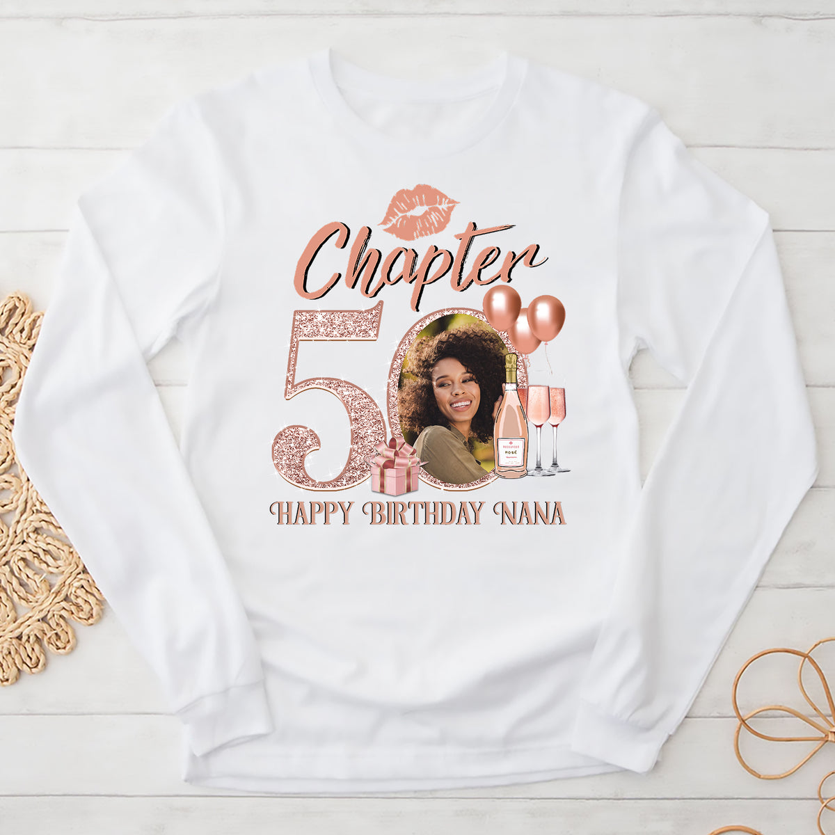 50th Birthday Shirts, Custom Photo Birthday Shirts, Turning 50 Shirt, Gifts For Women Turning 50, 50 And Fabulous Shirt, 50th Birthday Shirts For Her-YPT-ALK