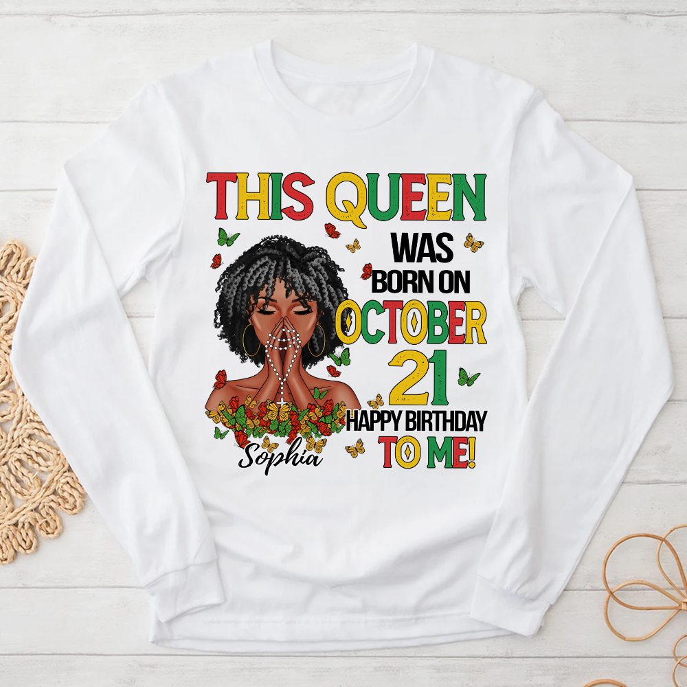 October Birthday Shirt, Custom Birthday Shirt, Queen Was Born In October Birthday Shirts For Woman