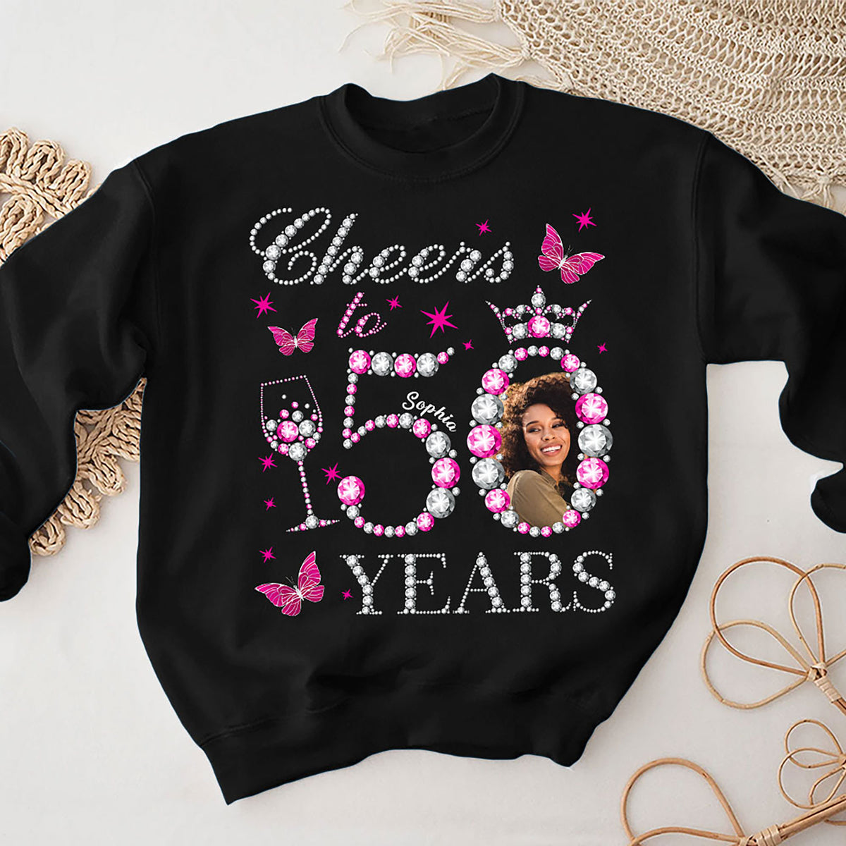 Custom Face Photo 50&#39;s Birthday Shirt, 50th Birthday Unique T Shirt For Woman, Custom Birthday Shirt, Her Gifts For 50 Years Old, Custom Picture Tee, Personalized Birthday Shirt-YPT-HMT
