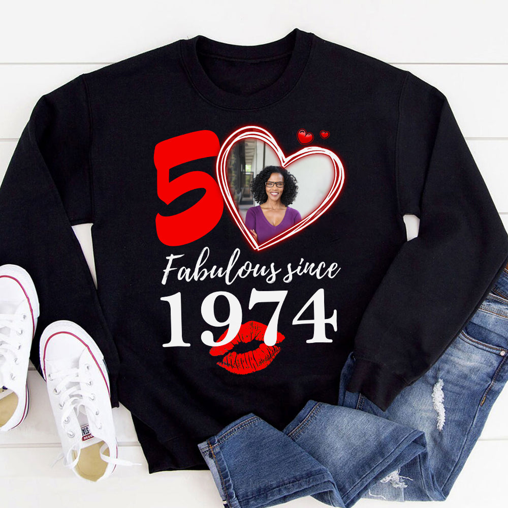Chapter 50, Fabulous Since 1974 50th Birthday Unique T Shirt For Woman, Custom Birthday Shirt, Her Gifts For 50 Years Old , Turning 50 Birthday Cotton Shirt - HCT