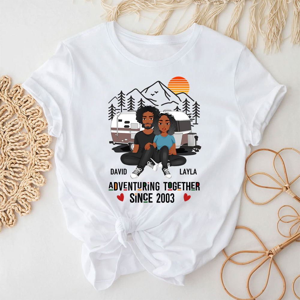 Adventuring Together Since Shirt, Custom T Shirt - Camping Couple Shirt, Camping Lover , Couple Gift