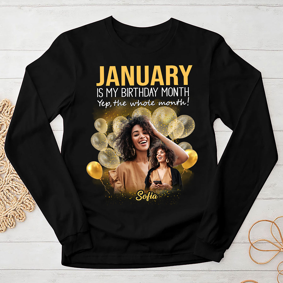 Custom January Birthday Shirt For Woman, Queens Are Born In January Gifts, Melanin Afro Woman Shirt, Black Girl Tee, Afro Queen Gift-YPT-HMT