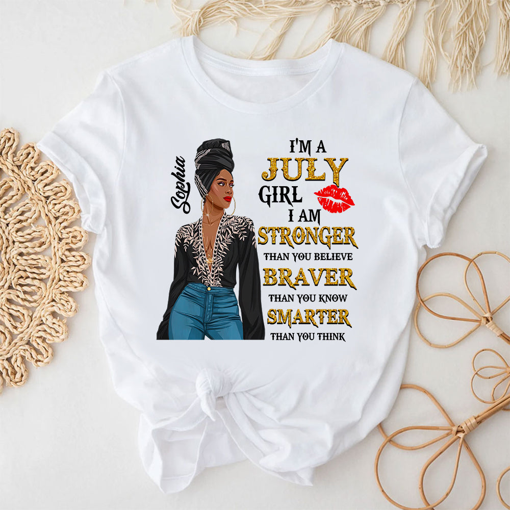 Custom July Birthday Shirt For Woman, Queens Are Born In July Gifts, Melanin Afro Woman Shirt, Black Girl Tee, Afro Queen Gift-YPT-HCT