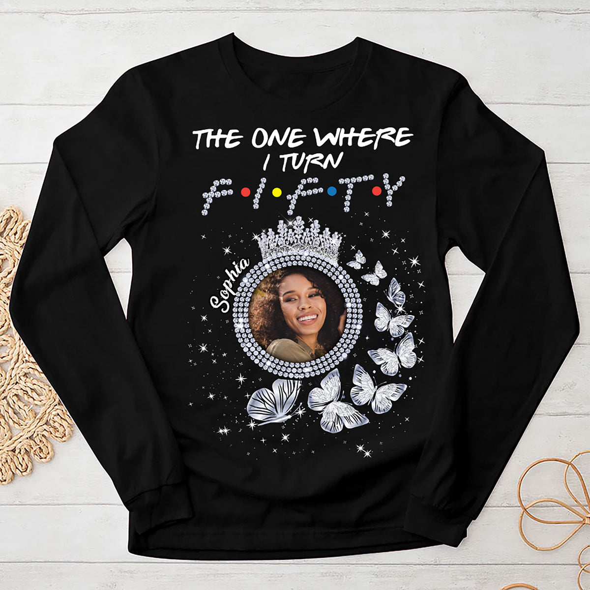 Custom Face Photo 50&#39;s Birthday Shirt, 50th Birthday Unique T Shirt For Woman, Custom Birthday Shirt, Her Gifts For 50 Years Old, Custom Picture Tee, Personalized Birthday Shirt-YPT-HMT