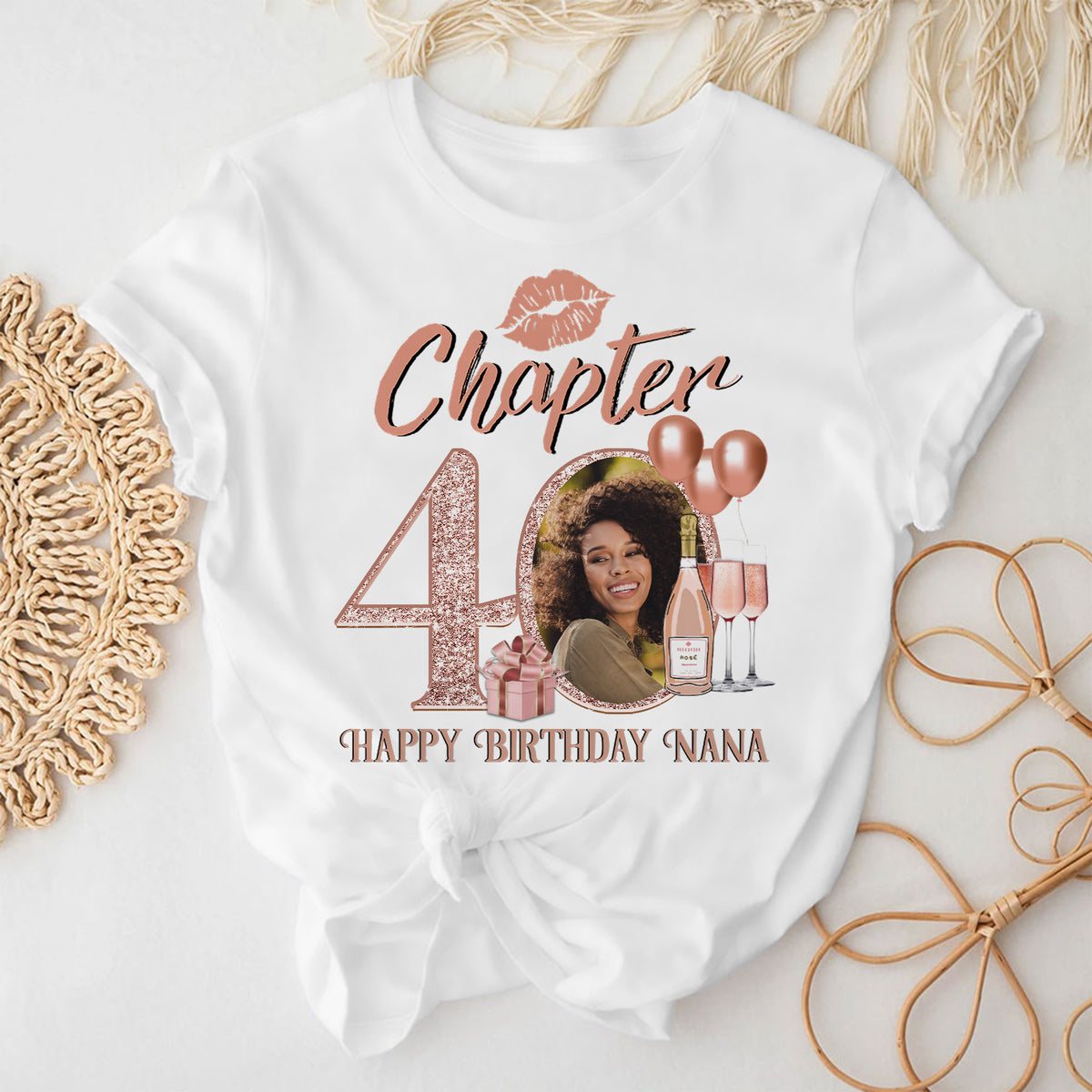 40th Birthday Shirts, Custom Photo Birthday Shirts, Turning 40 Shirt, Gifts For Women Turning 40, 40 And Fabulous Shirt, 40th Birthday Shirts For Her-YPT-ALK