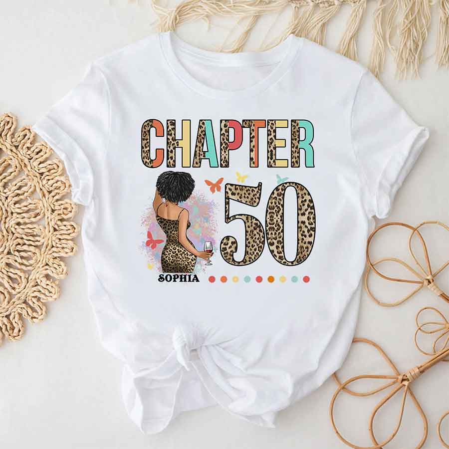Chapter 50, 50th Birthday Unique T Shirt For Woman, Custom Birthday Shirt, Her Gifts For 50 Years Old , Turning 50 Birthday Cotton Shirt - YPT-HCT