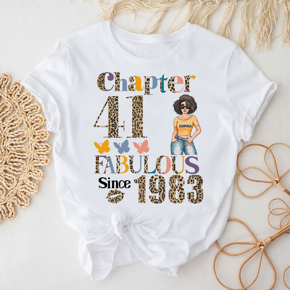 Chapter 41, Fabulous Since 1983 41st Birthday Unique T Shirt For Woman, Custom Birthday Shirt, Her Gifts For 41 Years Old , Turning 41 Birthday Cotton Shirt - YPT-HCT