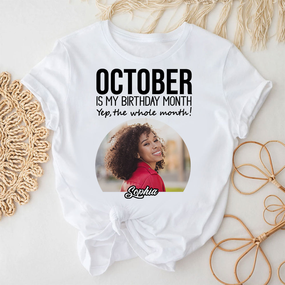 Custom Photo 50&#39;s Birthday Shirt, 50th Birthday Unique T Shirt For Woman, Custom Birthday Shirt, Her Gifts For 50 Years Old, Custom Picture Tee, Personalized Birthday Shirt-YPT-TLQ