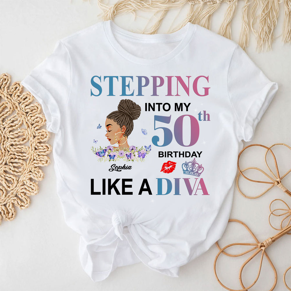 Personalized 50th birthday gifts, 50th Birthday Unique T Shirt For Woman, Custom Birthday Shirt, Her Gifts For 50 Years Old , Turning 50 Birthday Cotton Shirt-YPT-ALK