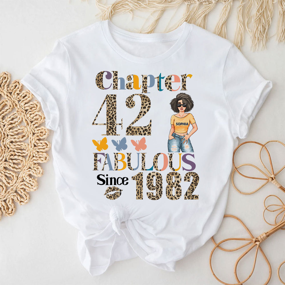 Chapter 42, Fabulous Since 1982 42nd Birthday Unique T Shirt For Woman, Custom Birthday Shirt, Her Gifts For 42 Years Old , Turning 42 Birthday Cotton Shirt - YPT-HCT