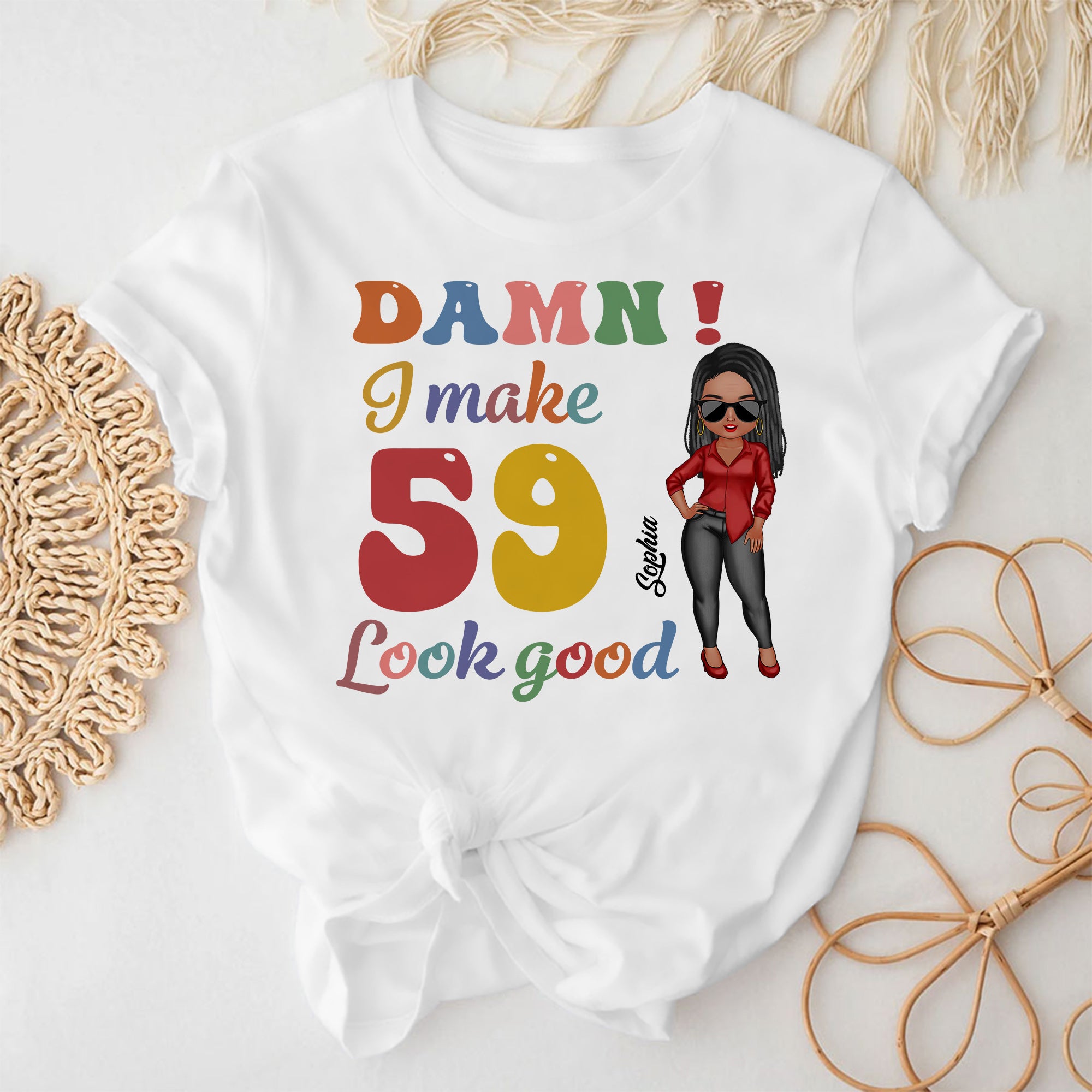 59th Birthday Shirts, Custom Birthday Shirts, Turning 59 Shirt, Gifts For Women Turning 59, 59 And Fabulous Shirt, 1965 Shirt - ALK