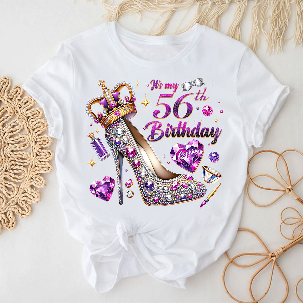 56th Birthday Shirts, Custom Birthday Shirts, Turning 56 Shirt, Gifts For Women Turning 56, 56 And Fabulous Shirt, 56th Birthday Shirts For Her-YPT-ALK