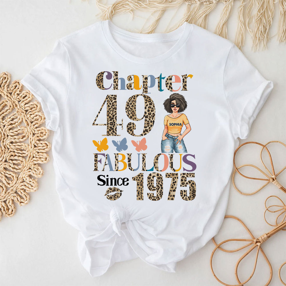 Chapter 49, Fabulous Since 1975 49th Birthday Unique T Shirt For Woman, Custom Birthday Shirt, Her Gifts For 49 Years Old , Turning 49 Birthday Cotton Shirt - YPT-HCT