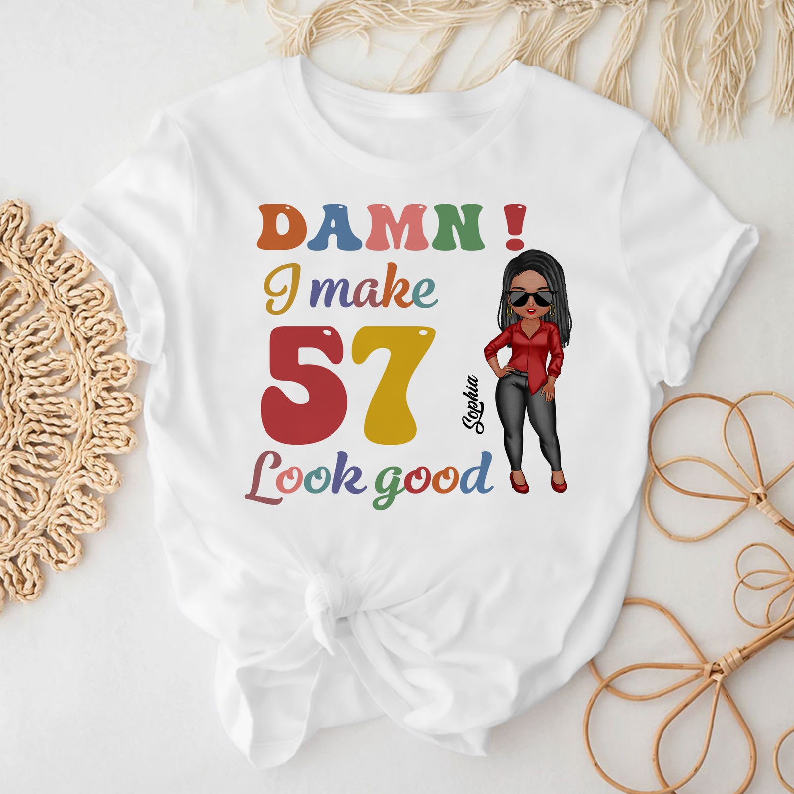 57th Birthday Shirts, Custom Birthday Shirts, Turning 57 Shirt, Gifts For Women Turning 57, 57 And Fabulous Shirt, 1967 Shirt - ALK