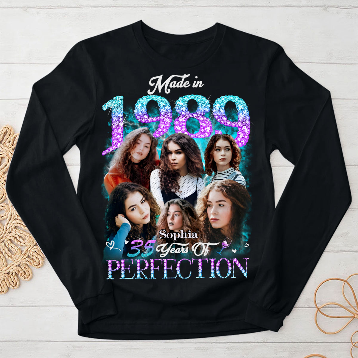 35th Birthday Shirts For Her, Personalised 35th Birthday Gifts, 1989 T Shirt, 35 And Fabulous Shirt, 35th Birthday Shirt Ideas, Gift Ideas 35th Birthday Woman-YPT-TLT