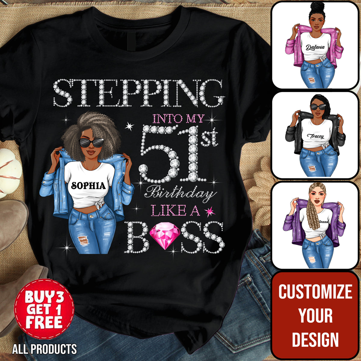 51st Birthday Shirts, Custom Birthday Shirts, Turning 51 Shirt, Gifts For Women Turning 51, 51st Birthday Shirts For Her-YPT-HMT