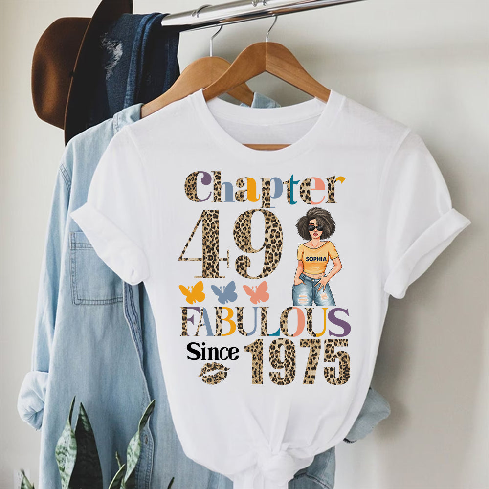 Chapter 49, Fabulous Since 1975 49th Birthday Unique T Shirt For Woman, Custom Birthday Shirt, Her Gifts For 49 Years Old , Turning 49 Birthday Cotton Shirt - YPT-HCT