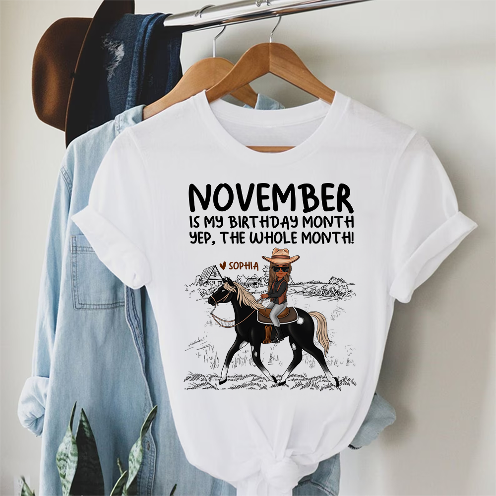 November Birthday Shirt, Custom Birthday Shirt, November Birthday Shirts For Woman, November Birthday Gifts, Who loves Horses