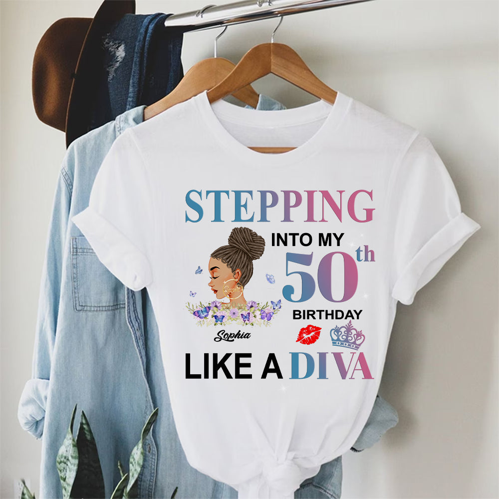 Personalized 50th birthday gifts, 50th Birthday Unique T Shirt For Woman, Custom Birthday Shirt, Her Gifts For 50 Years Old , Turning 50 Birthday Cotton Shirt-YPT-ALK