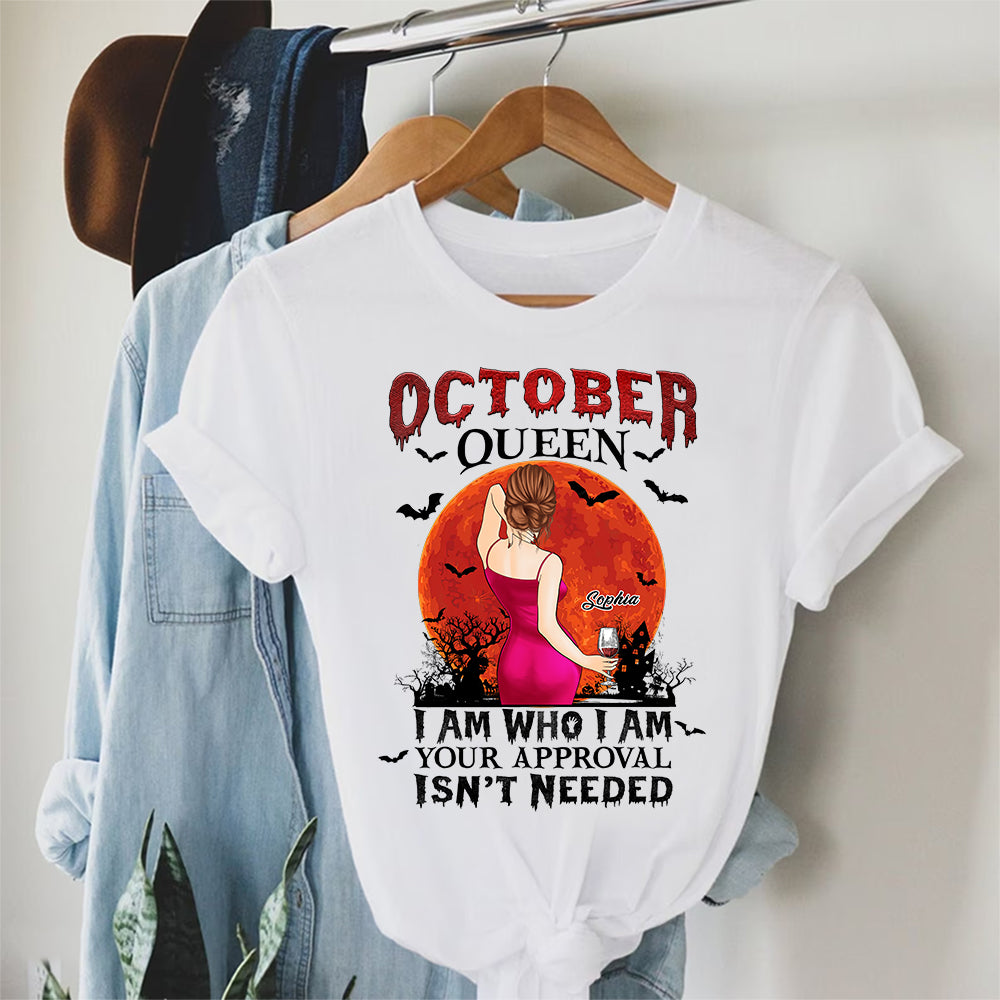 Personalized October Birthday Shirt, Custom Birthday Shirt, Queens are Born In October, October Birthday Shirts For Woman, October Birthday Gifts-YPT-TLQ