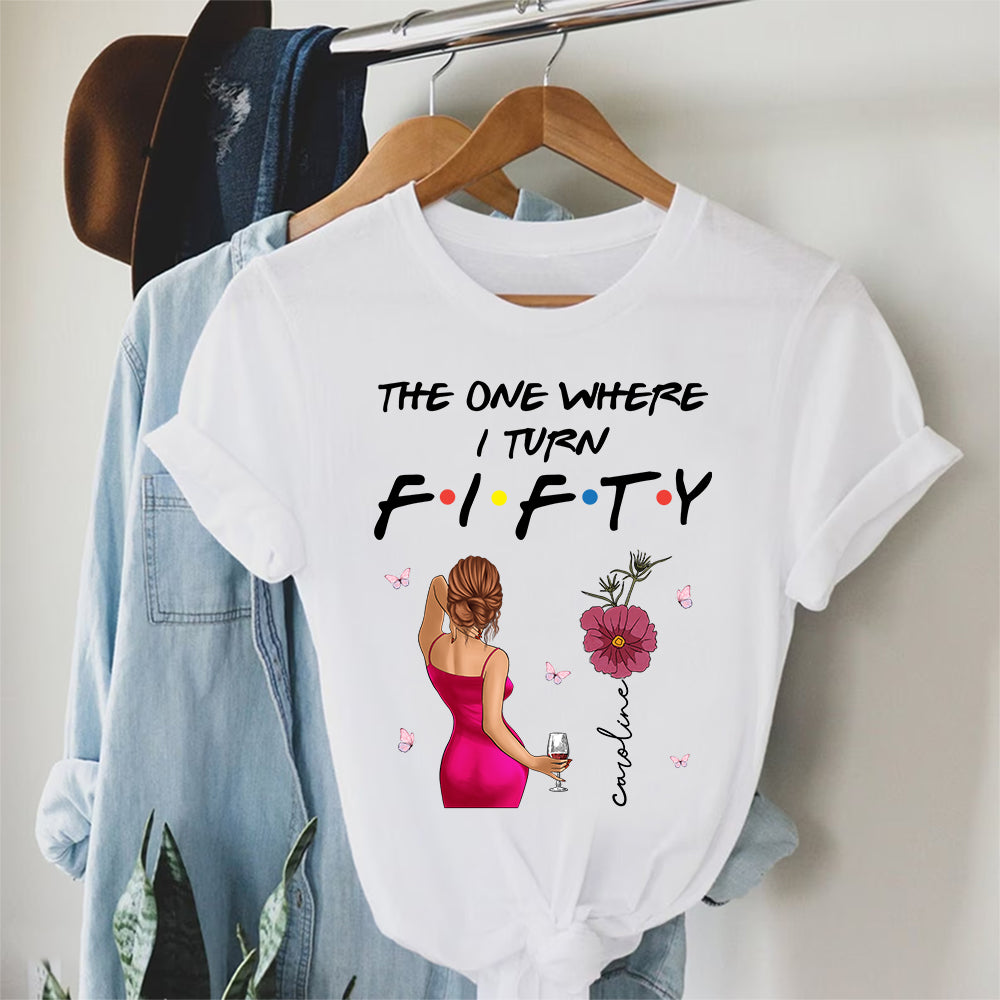 Personalized 50th Birthday Shirts, Custom Birthday Shirts, Turning 50 Shirt, Gifts For Women Turning 50, 50 And Fabulous Shirt, 50th Birthday Shirts For Her-YPT-TLQ