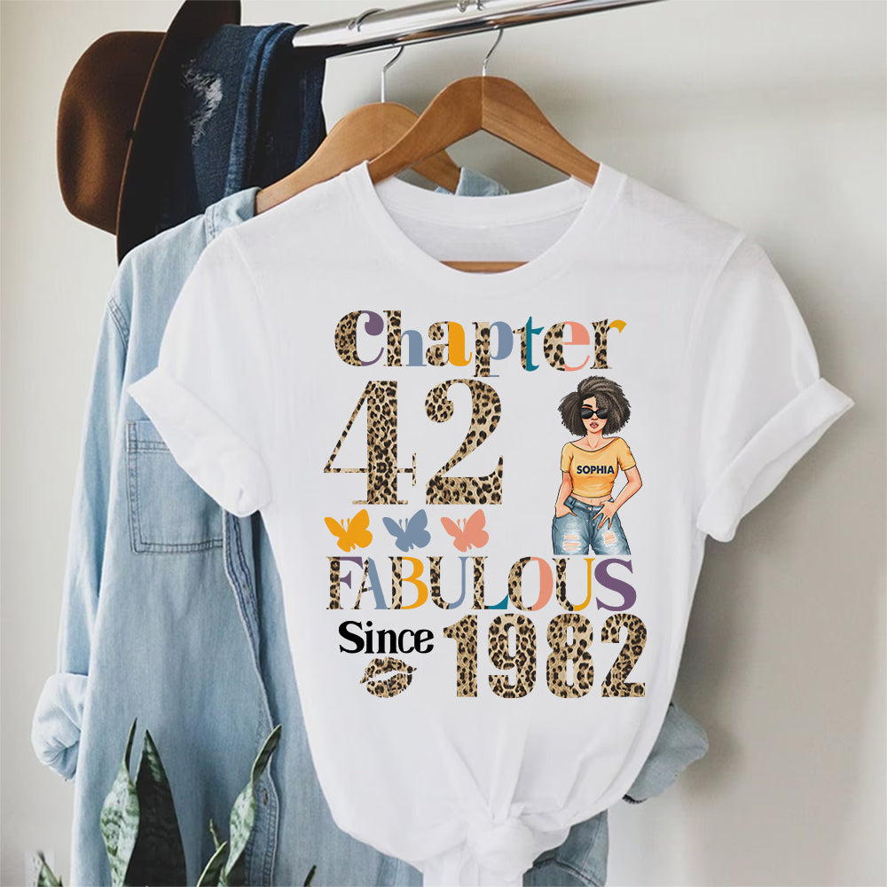 Chapter 42, Fabulous Since 1982 42nd Birthday Unique T Shirt For Woman, Custom Birthday Shirt, Her Gifts For 42 Years Old , Turning 42 Birthday Cotton Shirt - YPT-HCT