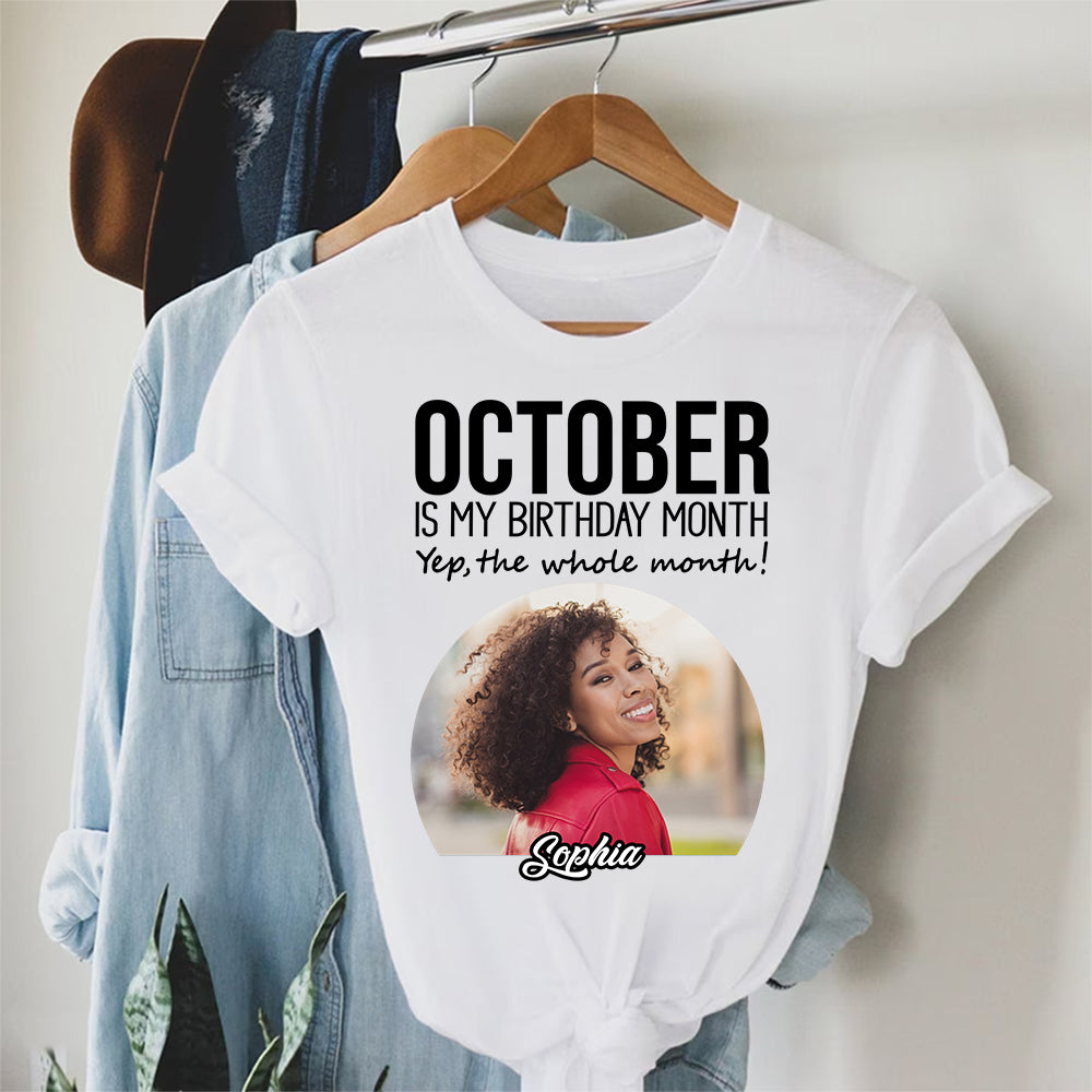 Custom Photo 50&#39;s Birthday Shirt, 50th Birthday Unique T Shirt For Woman, Custom Birthday Shirt, Her Gifts For 50 Years Old, Custom Picture Tee, Personalized Birthday Shirt-YPT-TLQ