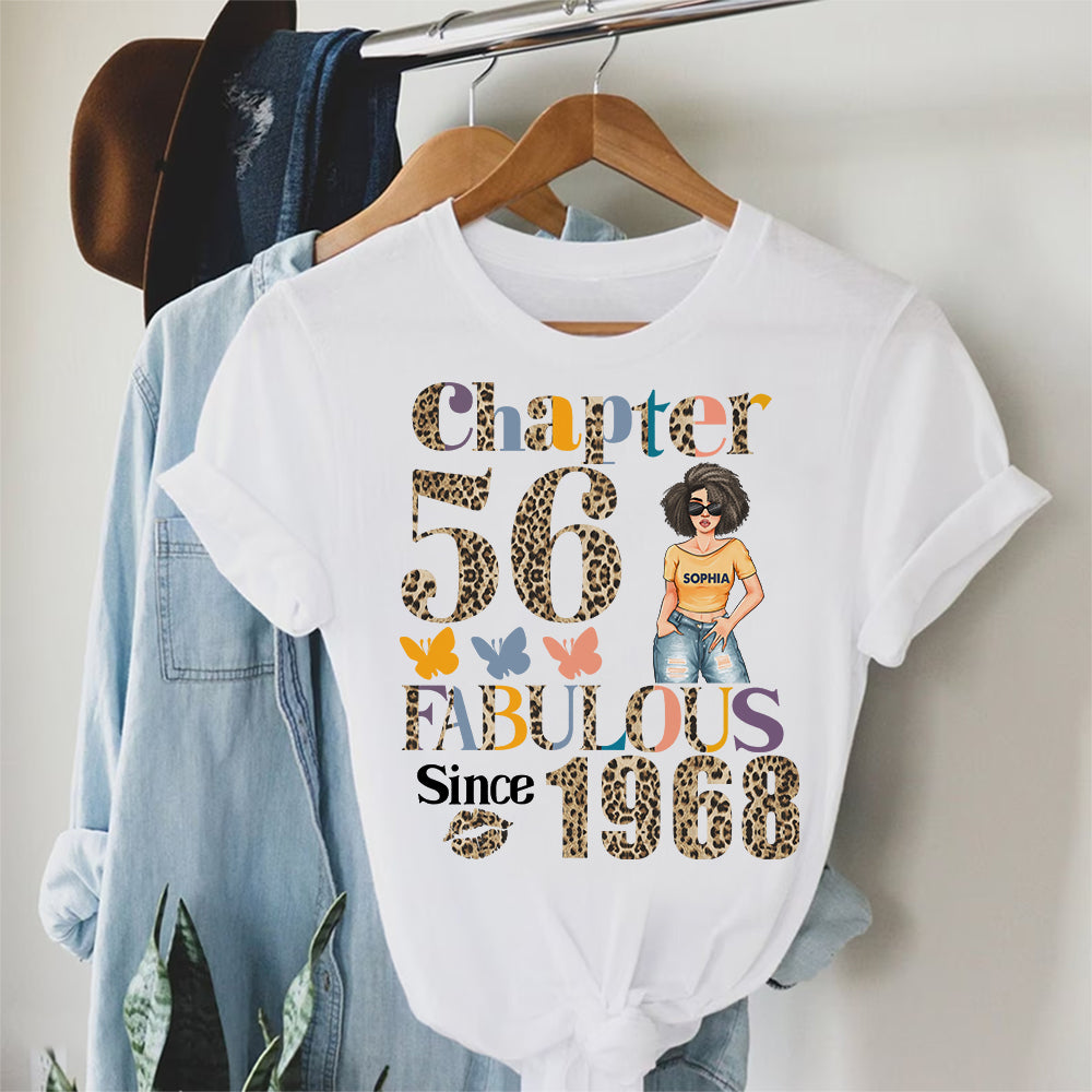 Chapter 56, Fabulous Since 1968 56th Birthday Unique T Shirt For Woman, Custom Birthday Shirt, Her Gifts For 56 Years Old, Turning 56 Birthday Cotton Shirt - YPT-HCT