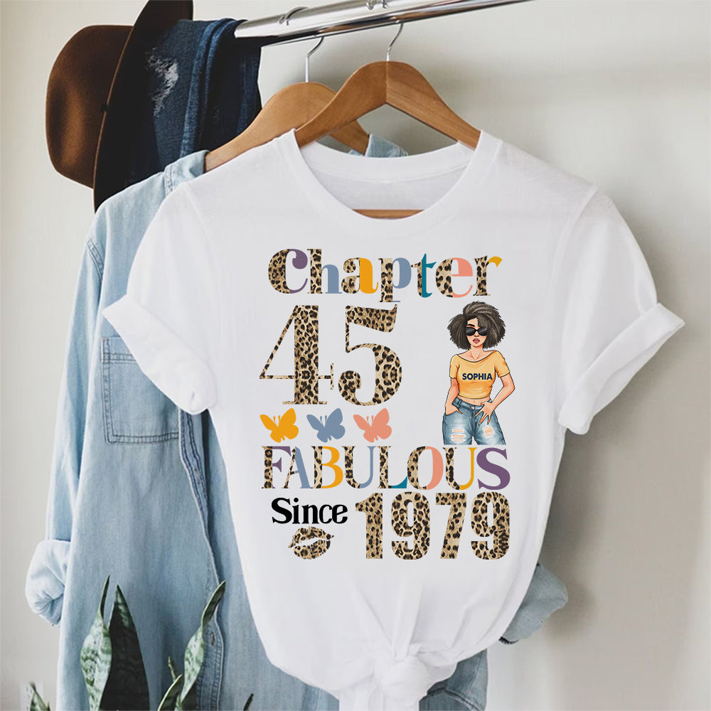 Chapter 45, Fabulous Since 1979 45th Birthday Unique T Shirt For Woman, Custom Birthday Shirt, Her Gifts For 45 Years Old , Turning 45 Birthday Cotton Shirt - YPT-HCT