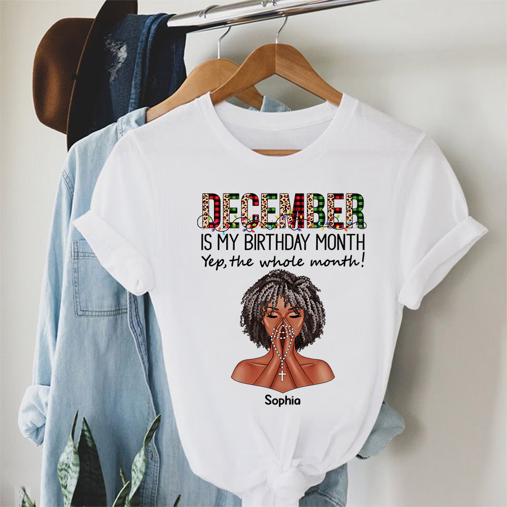 Custom December Birthday Shirt For Woman, Queens Are Born In December Gifts, Melanin Afro Woman Shirt, Black Girl Tee, Afro Queen Gift
